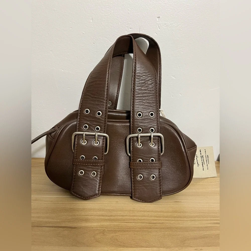 Free People | Say Yes | Leather Brown Mini Bag | New Without Tags | Size Small